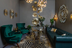 Журнальный стол круглый золотой GARDA DECOR